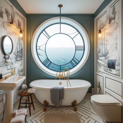 salle de bain en style cotiere