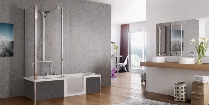 2 en 1 Baignoire douche