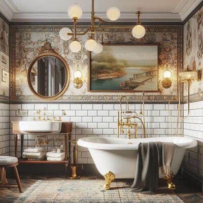 Salle de bains en style retro