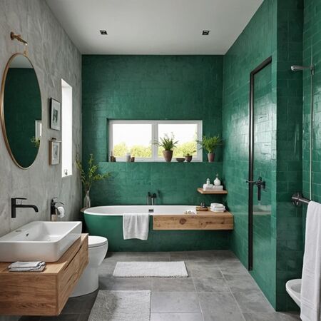 salle de bain Vert Émeraude salle de bain Vert Émeraude